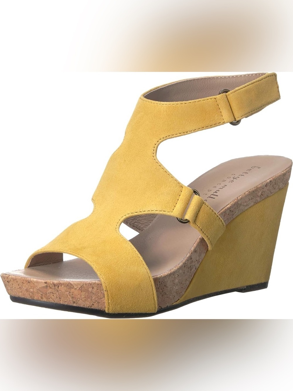 Women’s BETTYE MULLER Concept Tobias platform wedge sandals-yellow suede. Size 8